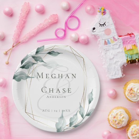 Bord voor bruiloft | Groene botanische grijze Jade (Feest)