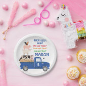 Bord voor dierblauw "Birthday Paper" (Feest)