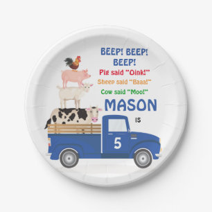 Bord voor dierblauw "Birthday Paper"