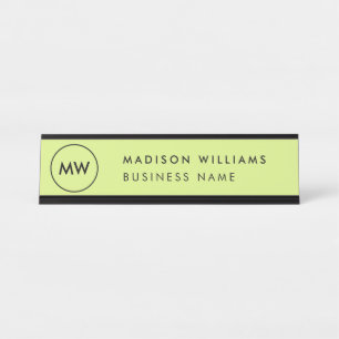 Bord voor minimale monogramnamen bureau naambordje