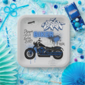 Bord voor motorfietsblauw en grijs papier (Feest)