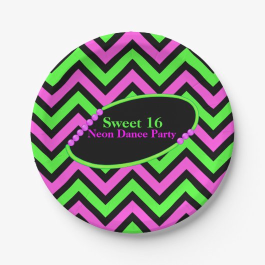 Bord voor Neon Chevron Custom Party-papier (Voorkant)