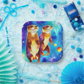 Bord voor ruimteotters kleurig papier (Feest)