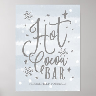 Bord voor warme cacaobar winter baby shower bord poster