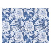 Bord wit/blauw herhaal roos tafelkleed (Voorkant (Horizontaal))