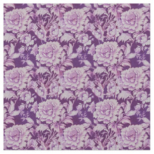 Bord wit/violet herhaal roos stof