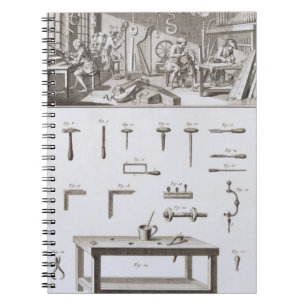 Bord XVIII: De werkplaats van de instrumentenmaker Notitieboek