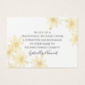 Bord Yellow Daisies Wedding Charity Kaart (Voorkant)