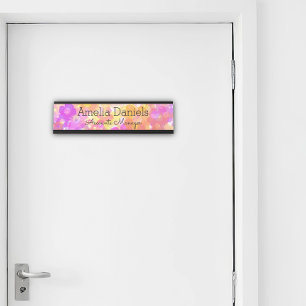 Bord zomerbloem bureau naambordje
