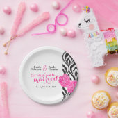 Bord zwart wit roze papier (Feest)