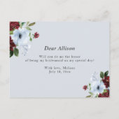 bordeaux bleu poussiéreux serez-vous ma carte de d (Dos)