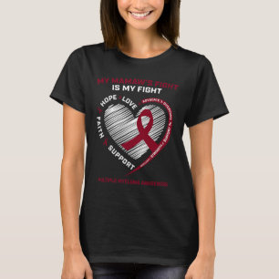 Bordeaux bloedkanker Mamaw vecht multipel myeloom T-shirt