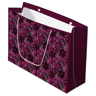 Bordeaux bloemen. groot cadeauzakje