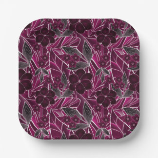 Bordeaux bloemen. papieren bordje