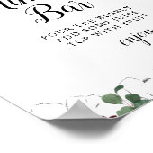 Bordeaux bloemige bruiloft brunch mimosa bar bord poster (Hoek)