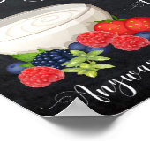 Bordeaux bloemige yoghurtbar bord krijtbord bruilo poster (Hoek)