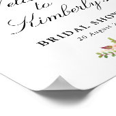 Bordeaux & Blush Bruidsfeest welkom bord Poster (Hoek)