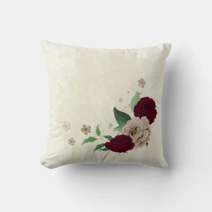 Bordeaux champagne bloemen kussen