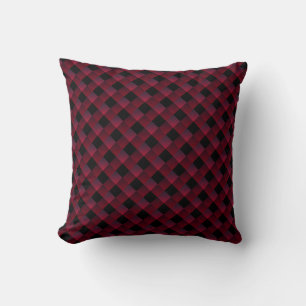 Bordeaux Color Plaid Pillow Kussen