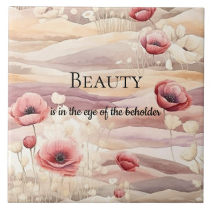 Bordeaux Crème Blush Bloemachtige Bruiloftsshower Tegeltje