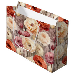 Bordeaux Crème Lente Bloemen Bruidscadeau Groot Cadeauzakje