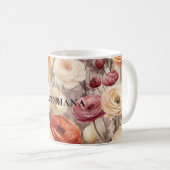 Bordeaux Crème Lente Bloemen Koffiemok (Voorkant rechts)