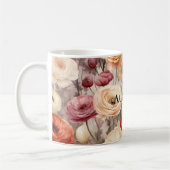 Bordeaux Crème Lente Bloemen Koffiemok (Links)
