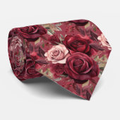 Bordeaux dieprode rozen blush mauve stropdas (Opgerold)