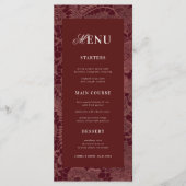 Bordeaux Elegant Trouwmenu Menu (Voorkant)
