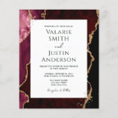 Bordeaux en gouden agaat stenen budget bruiloft  (Voorkant)