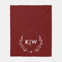 Bordeaux en Wit | Modern Initialen Monogram