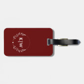 Bordeaux en wit | Monogram moderne Initialen Bagagelabel (Achterkant horizontaal)