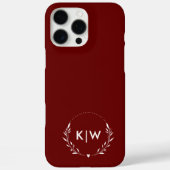 Bordeaux en wit | Monogram moderne Initialen Case-Mate iPhone Case (Achterkant)