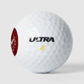 Bordeaux en wit | Monogram moderne Initialen Golfballen (Logo)