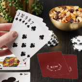 Bordeaux en wit | Monogram moderne Initialen Pokerkaarten (Insitu)