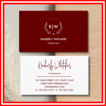 Bordeaux en wit | Monogram moderne Initialen