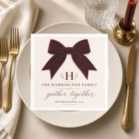 Bordeaux Fluwelen Strik Monogram Personalized