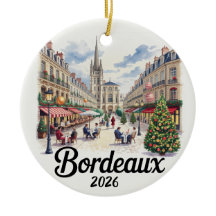 Bordeaux France 2026 Ornement de Noël Voyage