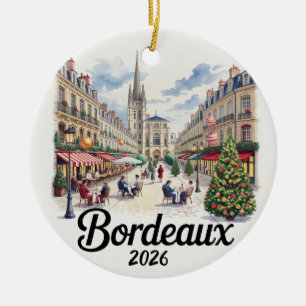 Bordeaux France 2026 Ornement de Noël Voyage