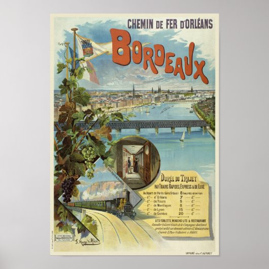 Bordeaux France Poster vintage 1896 (Devant)
