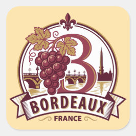 Bordeaux France Vierkante Sticker