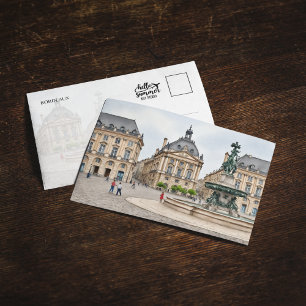 Bordeaux Frankrijk Aquarel Ansichtkaart Kaart