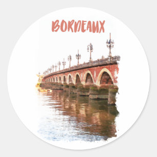Bordeaux Frankrijk Stadsreizen Ronde Sticker