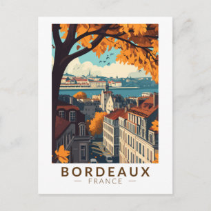 Bordeaux Frankrijk Travel Art Vintage Briefkaart