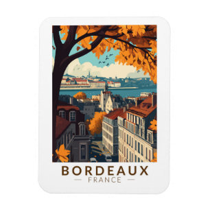 Bordeaux Frankrijk Travel Art Vintage Magneet