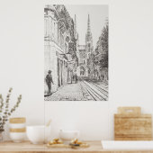 Bordeaux Frankrijk. Twin Spire 2010 Poster (Keuken)