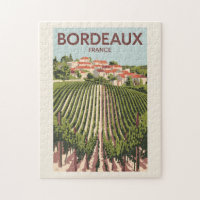 Bordeaux Frankrijk Vineyard Travel Art Vintage