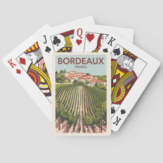 Bordeaux Frankrijk Vineyard Travel Art Vintage Pokerkaarten
