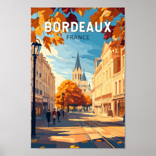 Bordeaux Frankrijk Vineyard Travel Art Vintage Poster