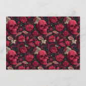 Bordeaux Gothic Paisley Wedding Informatiekaartje (Achterkant)